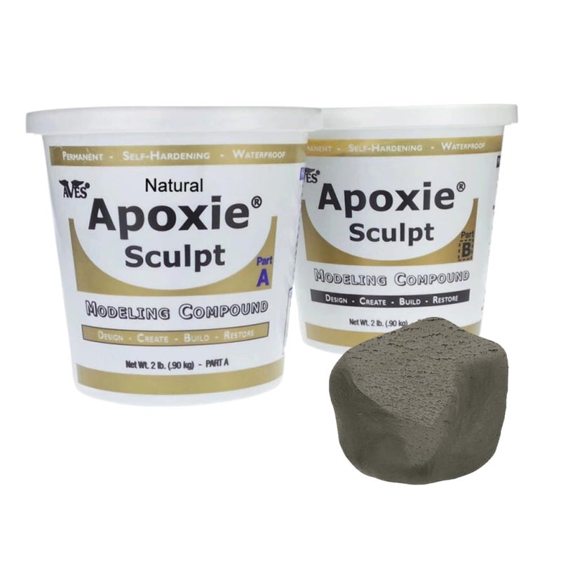 Aves Apoxie Sculpt - 2 Part Modeling Compound (A & B) - 4 Pound, Apoxie Sculpt for Sculpting, Modeling, Filling, Repairing, Easy to Use â€“ Natural - Image 1